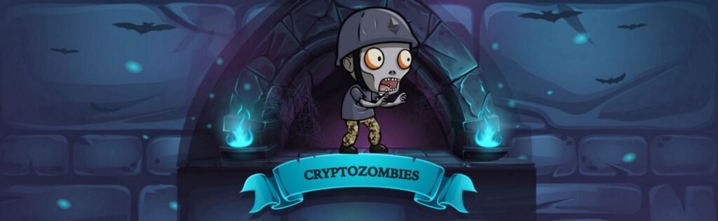 Cryptozombies illustration with zombie dressed as a soldier